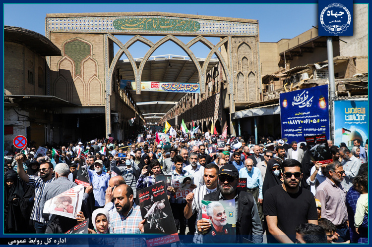 حضور جهادگران سازمان جهاددانشگاهی خوزستان در راهپیمایی روز جهانی قدس